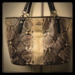 Large Python Snake skin Coach Tote